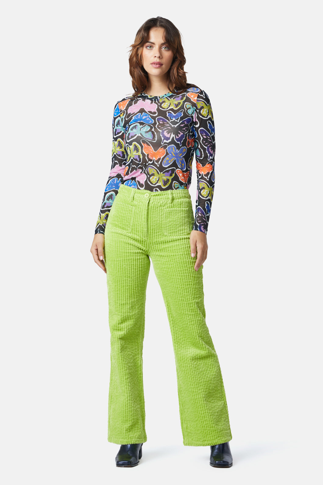 Gorman - Cord Flare Pant - lime