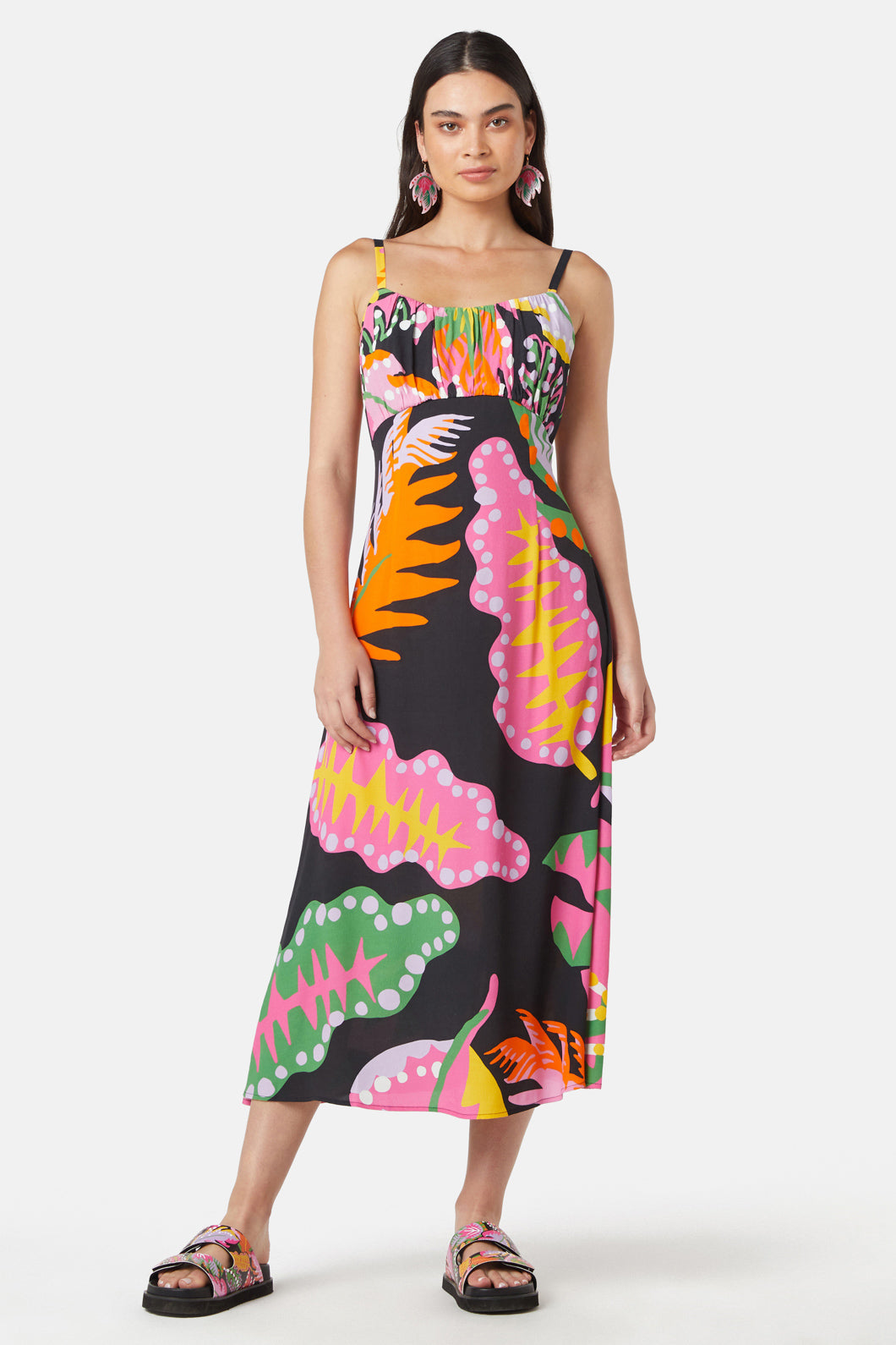 Gorman - Tropical Leaves Long Dress - print