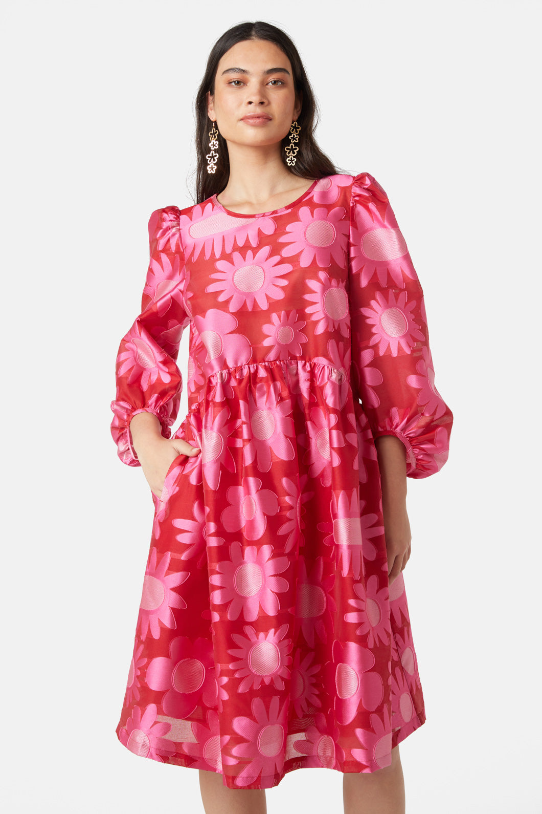 Gorman - Flowering Pink Jacquard Dress - print