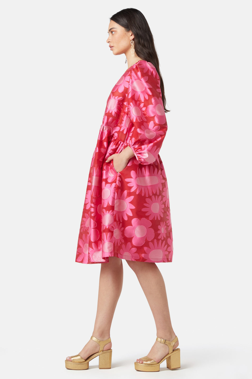 Gorman - Flowering Pink Jacquard Dress - print