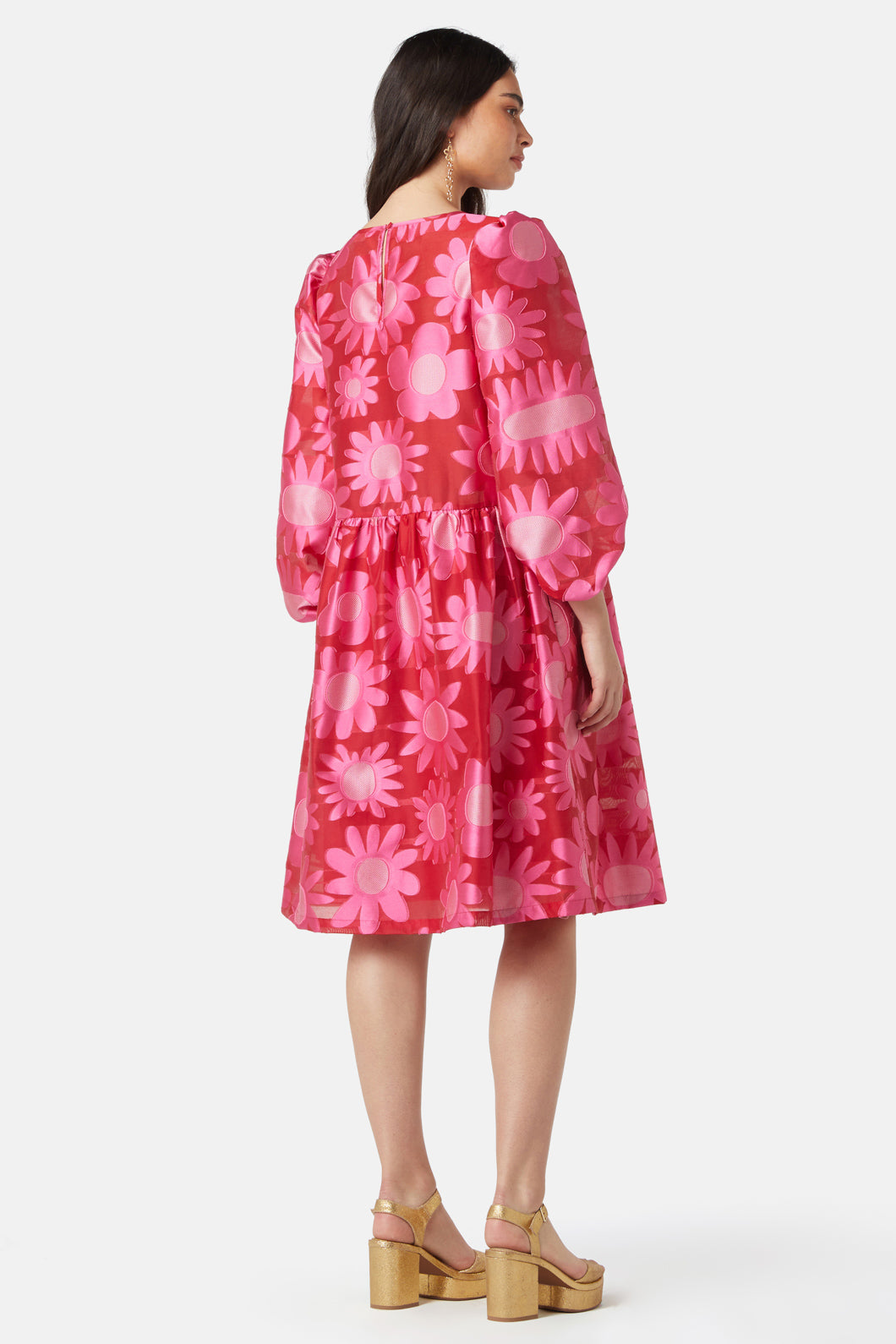 Gorman - Flowering Pink Jacquard Dress - print