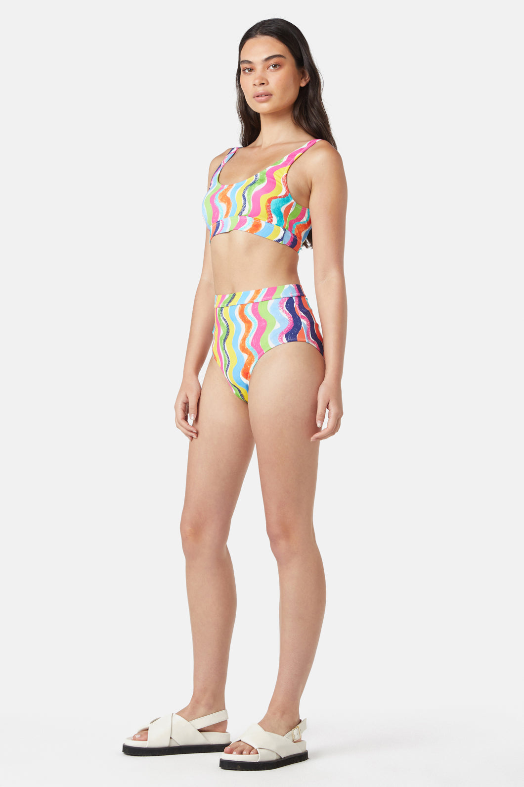 Gorman - Beach Stripe Bikini Top - print