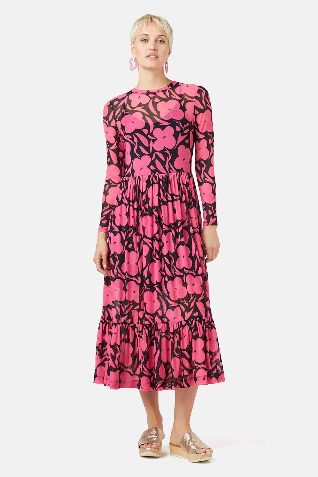 Gorman - Flower Stripe Mesh Dress - print