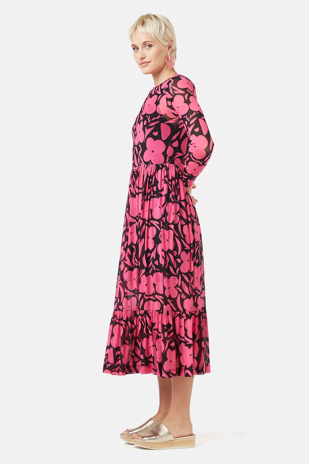 Gorman - Flower Stripe Mesh Dress - print