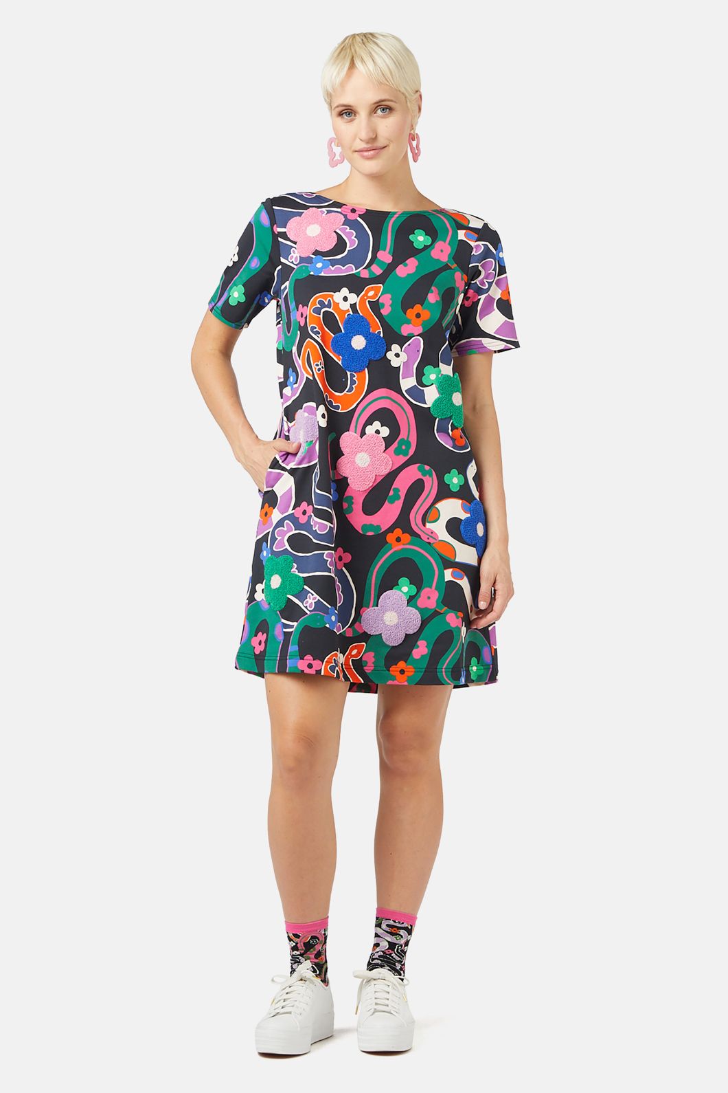 Gorman - Flower Snake Swing Dress - print