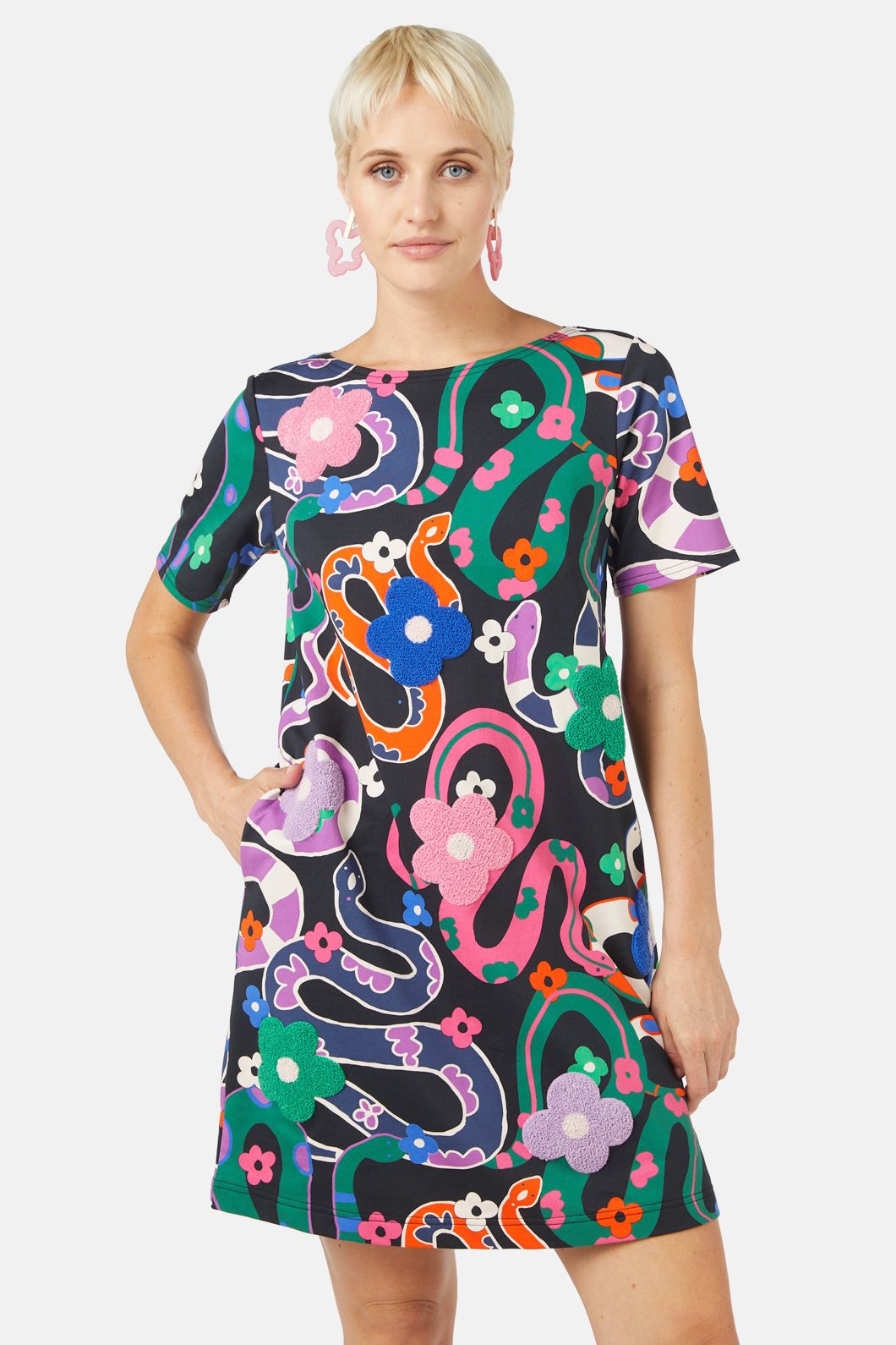 Gorman - Flower Snake Swing Dress - print