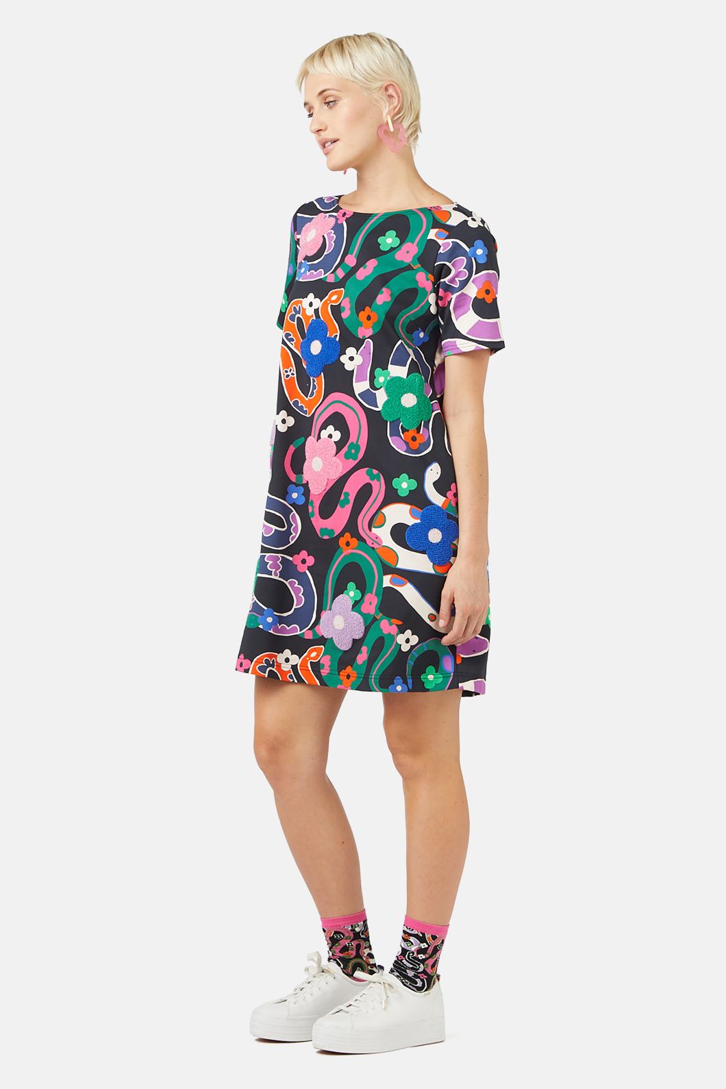 Gorman - Flower Snake Swing Dress - print