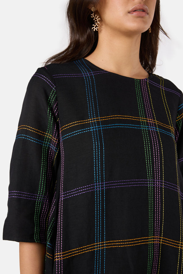 Gorman - Stitched Swing Dress - black