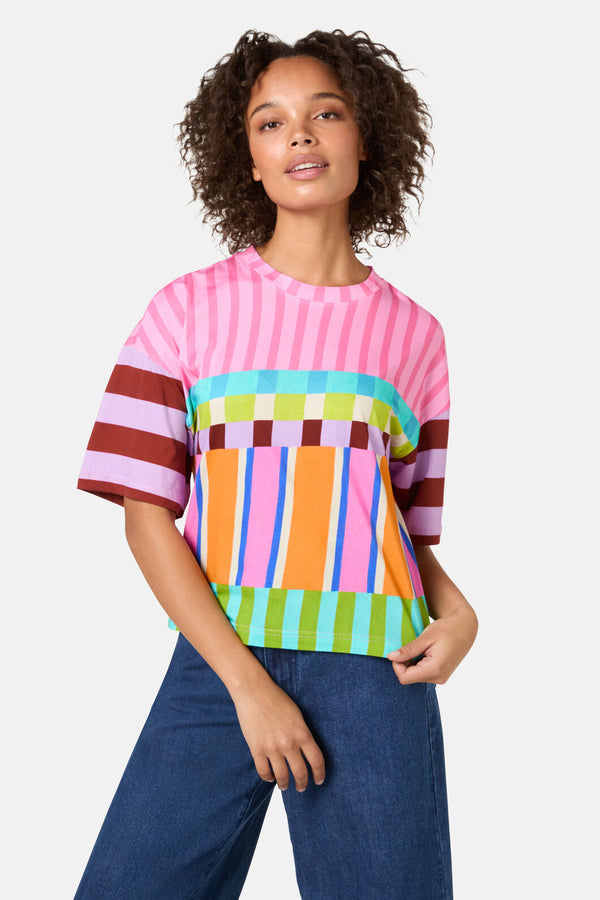Gorman - Holiday Stripe Relaxed Tee - print