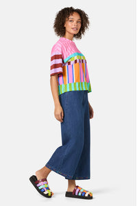 Gorman - Holiday Stripe Relaxed Tee - print