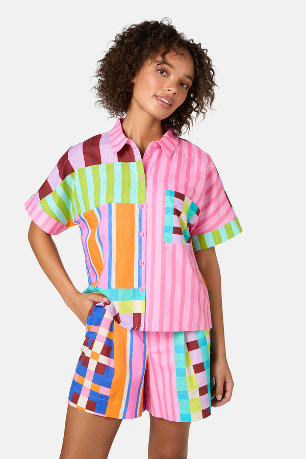 Gorman - HOLIDAY STRIPE PRINT SHIRT - print