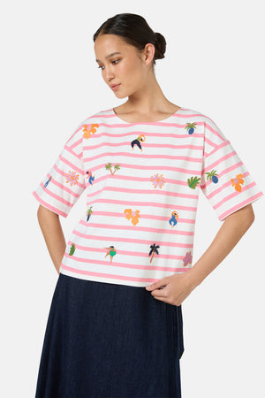 Gorman - Hidden Paradise Emb Oui NonTee - stripe