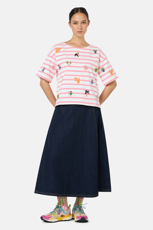 Gorman - Hidden Paradise Emb Oui NonTee - stripe