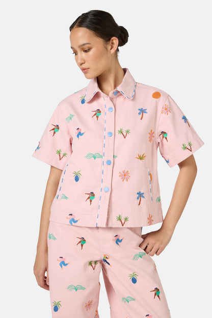 Gorman - Hidden Paradise Shacket - pink