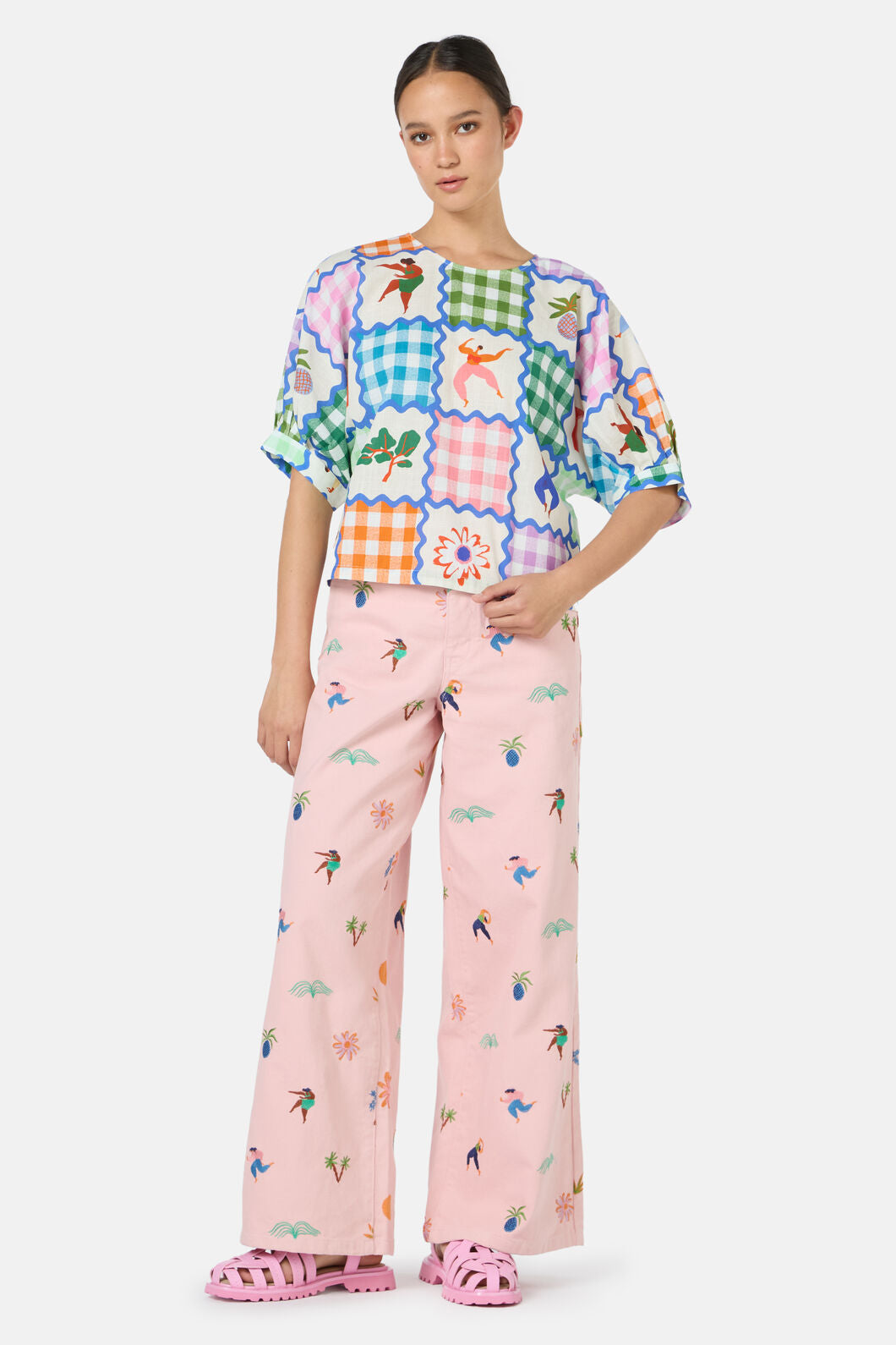 Gorman - Hidden Paradise Patchwork Top - print