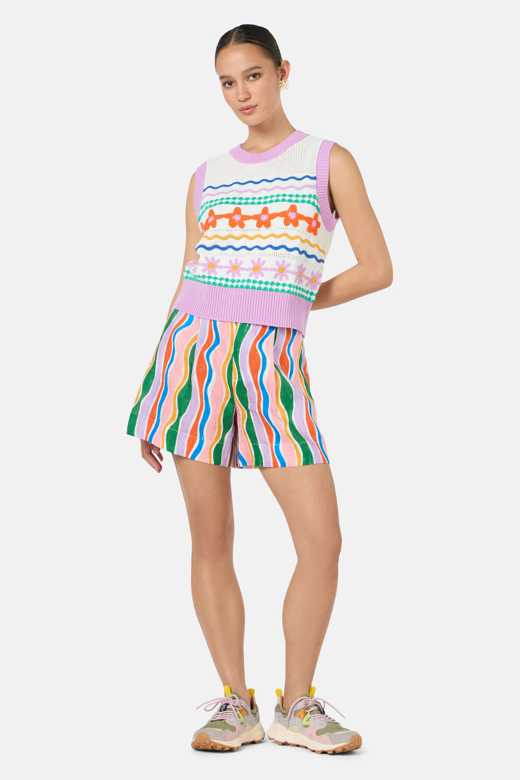 Gorman - Flower Crochet Knit Vest - multi