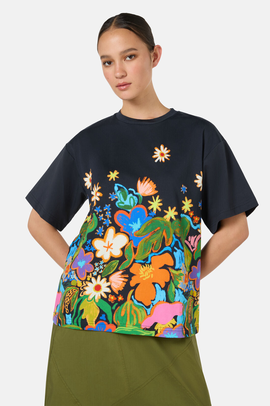 Gorman - Midnight Garden Placement OS Tee - print
