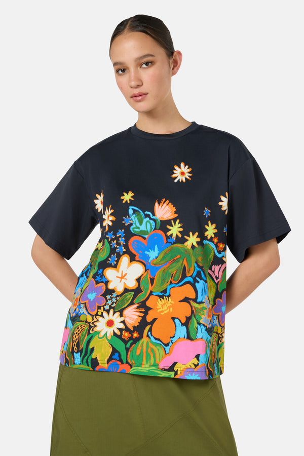 Gorman - Midnight Garden Placement OS Tee - print