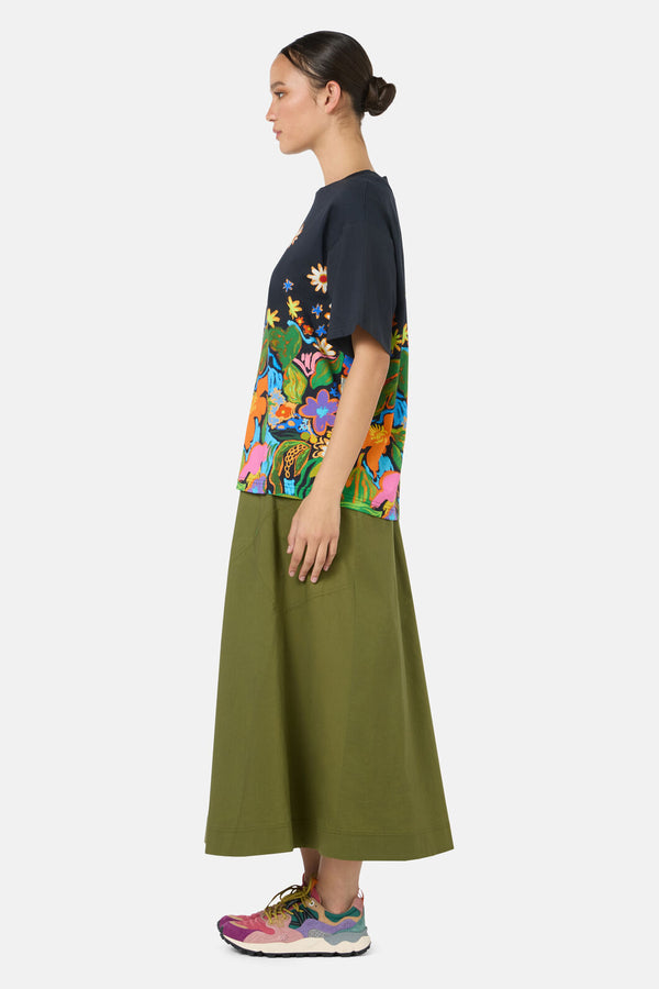 Gorman - Midnight Garden Placement OS Tee - print