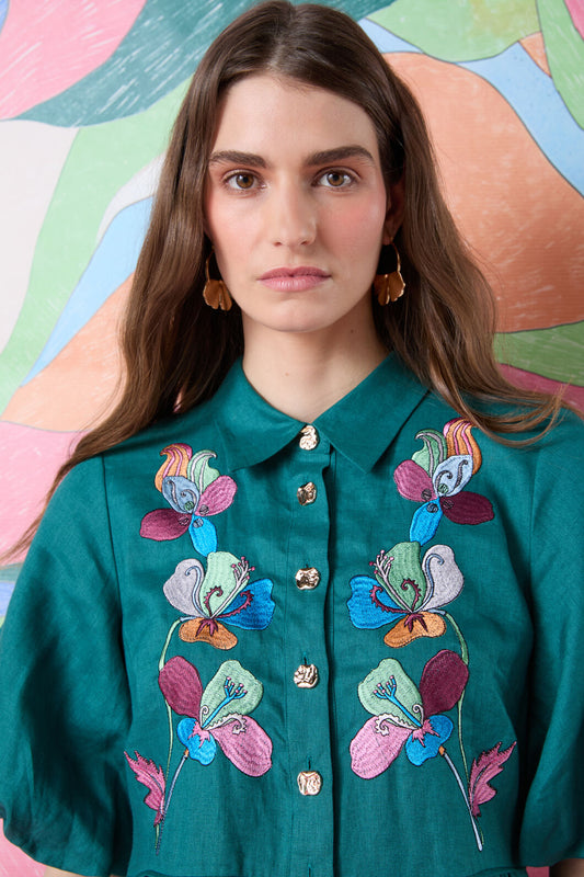 Gorman - Flora Aurora Smock Dress - green