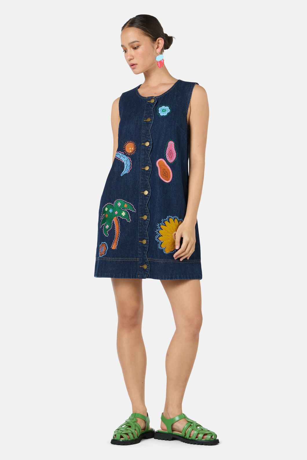 Gorman - Forest Fruits Denim PinnyDress - indigo