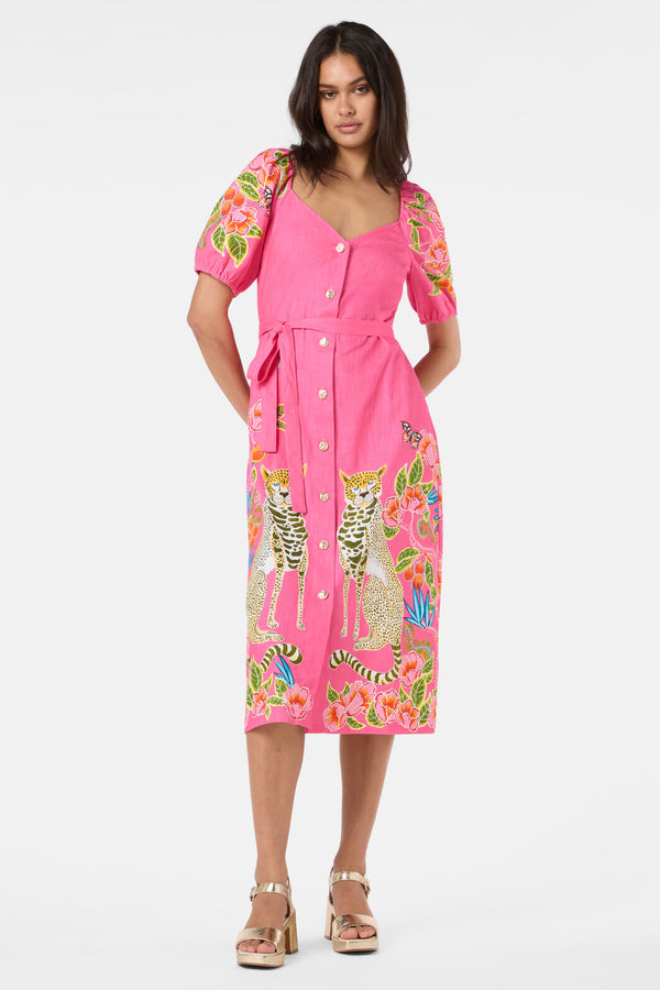 Gorman - Plum Harvest Party Dress - print