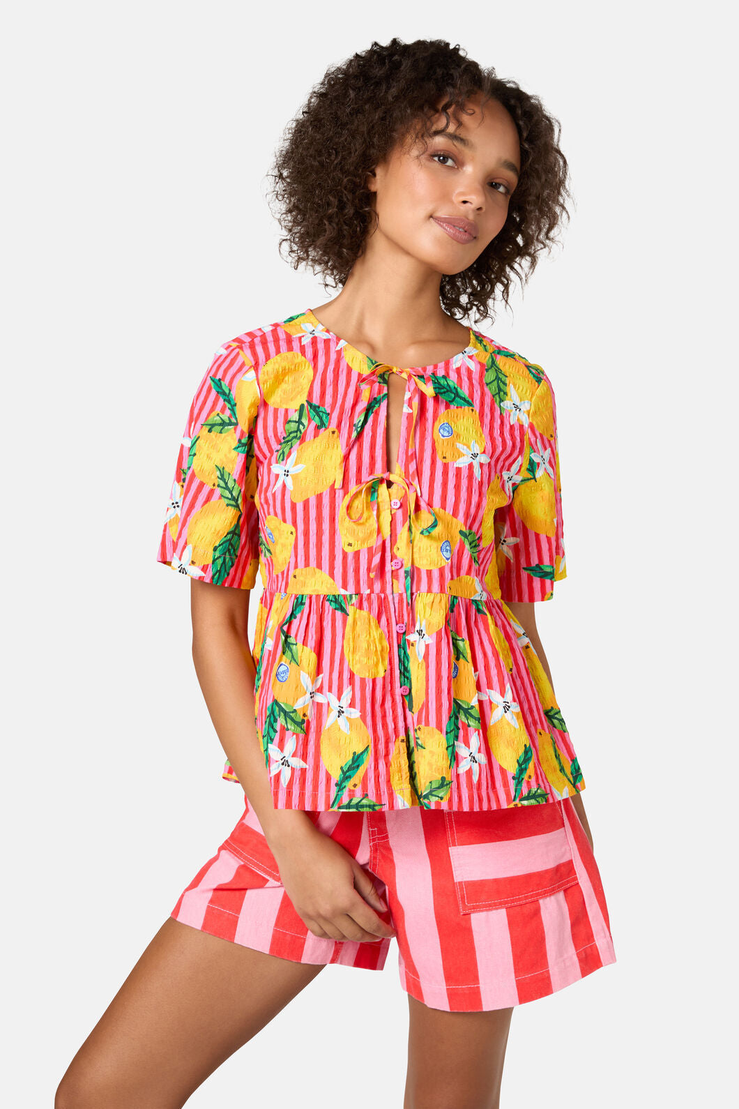 Gorman - Lemonade Seersucker Print Top - print
