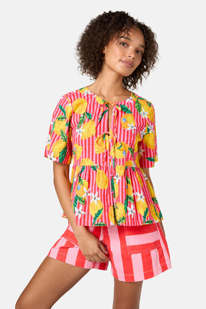 Gorman - Lemonade Seersucker Print Top - print