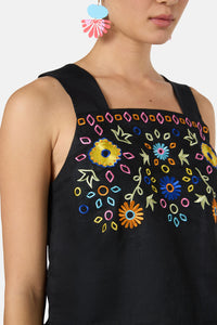Gorman - Tropic Pop Embroidered Tank - black