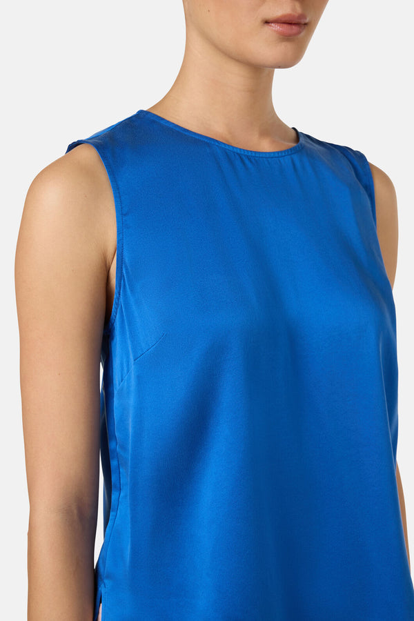 Gorman - Anika Sandwashed Silk Tank - blue
