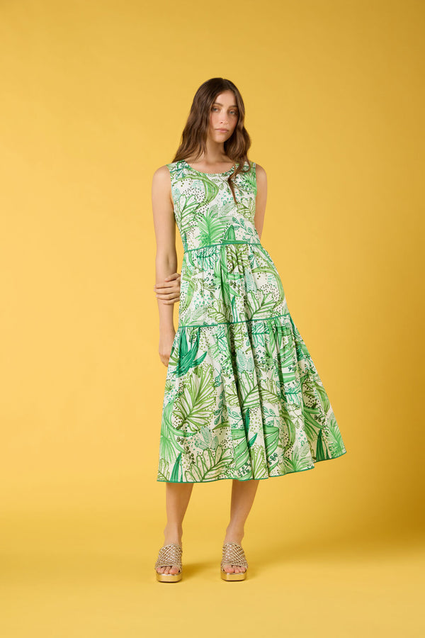 Gorman - Tree Fern Print Tiered Dress - print