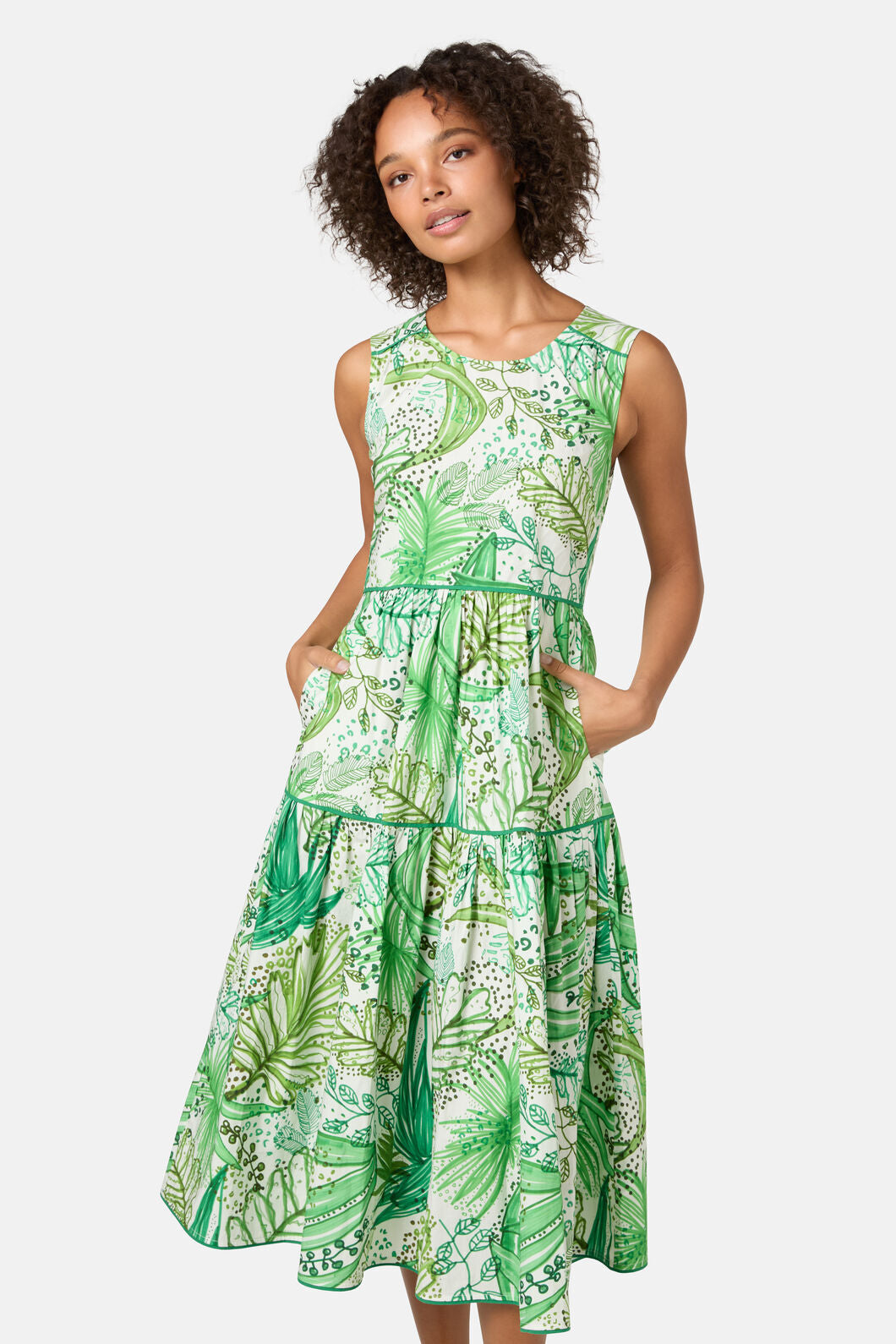 Gorman - Tree Fern Print Tiered Dress - print