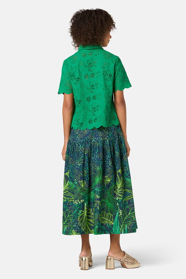 Gorman - Fern Anglaise Scallop Shirt - green