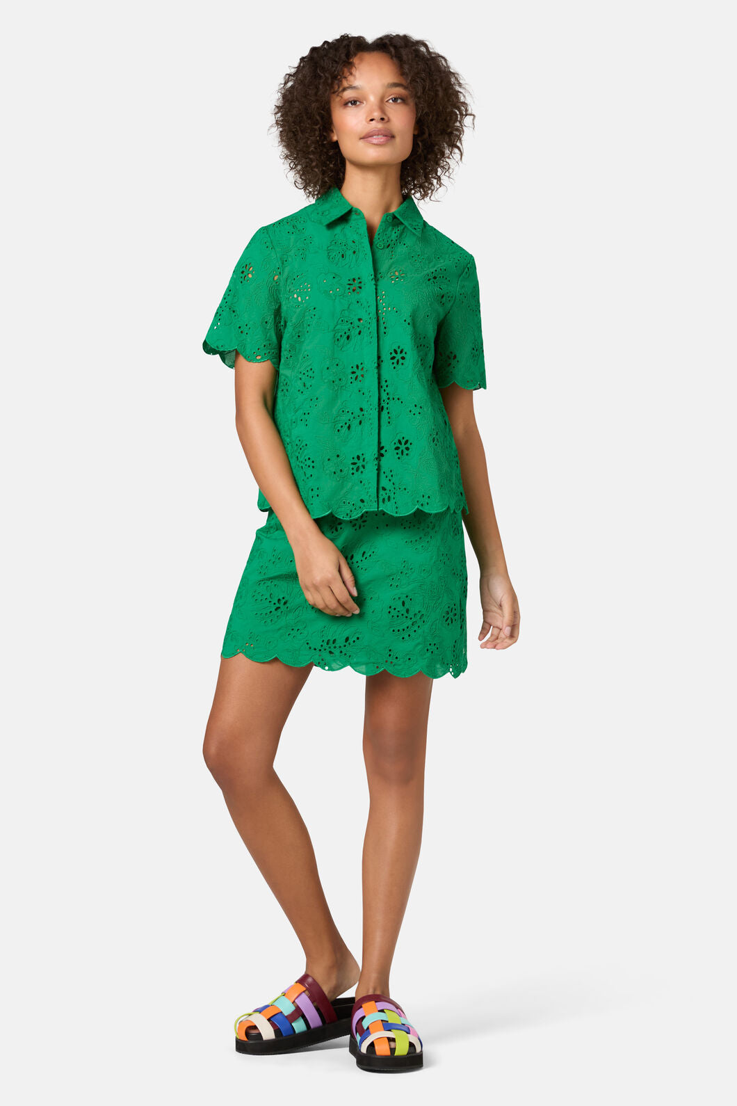 Gorman - Fern Anglaise Scallop Shirt - green