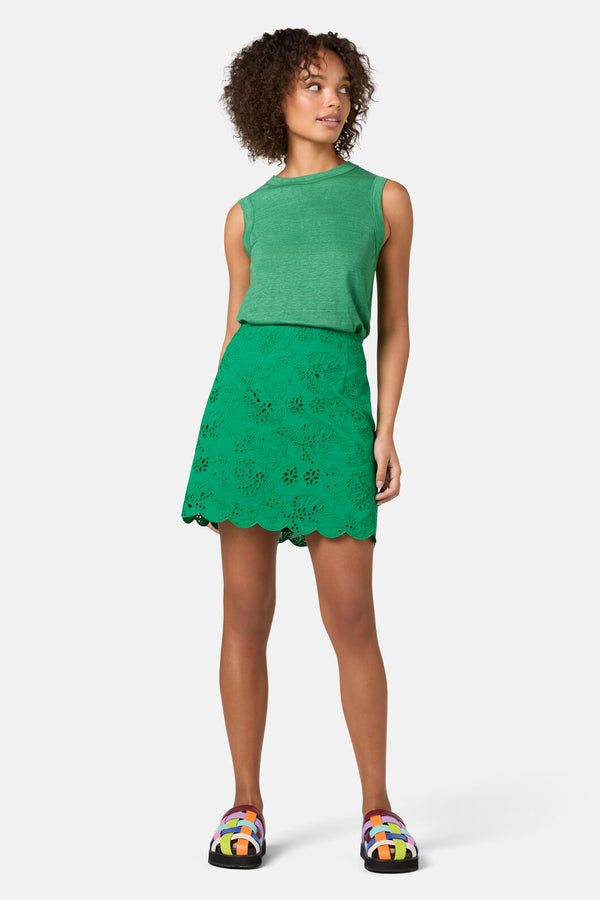 Gorman - Fern Anglaise Scallop Skirt - green