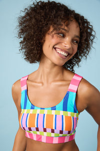 Gorman - Holiday Stripe Bikini Top - print