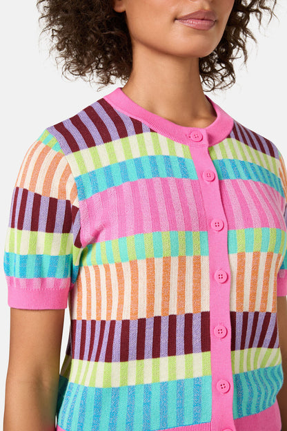 Gorman - Holiday Stripe Cotton Cardigan - multi