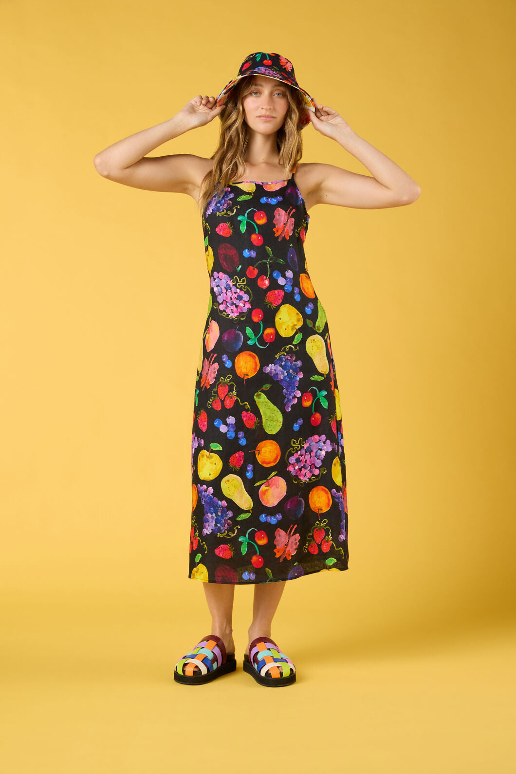 Gorman - Fruit Party Linen Slip Dress - print
