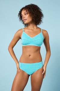 Gorman - TidalTartanGinghamBikiniBottom - aqua