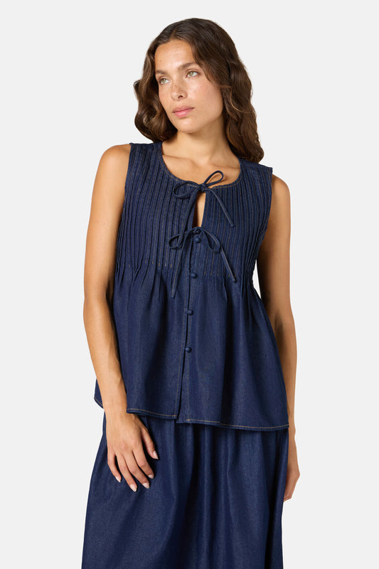 Gorman - Gabrielle Chambray Top - indigo