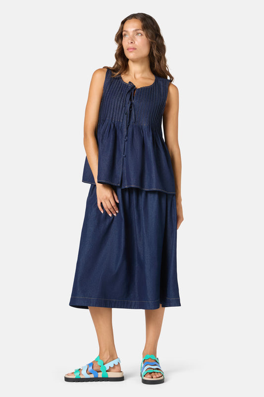Gorman - Gabrielle Chambray Top - indigo