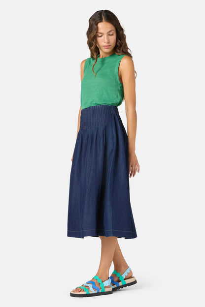Gorman - Gabrielle Chambray Skirt - indigo