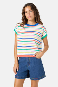 Gorman - Line And Dandy Stripe Top - grey-stripe
