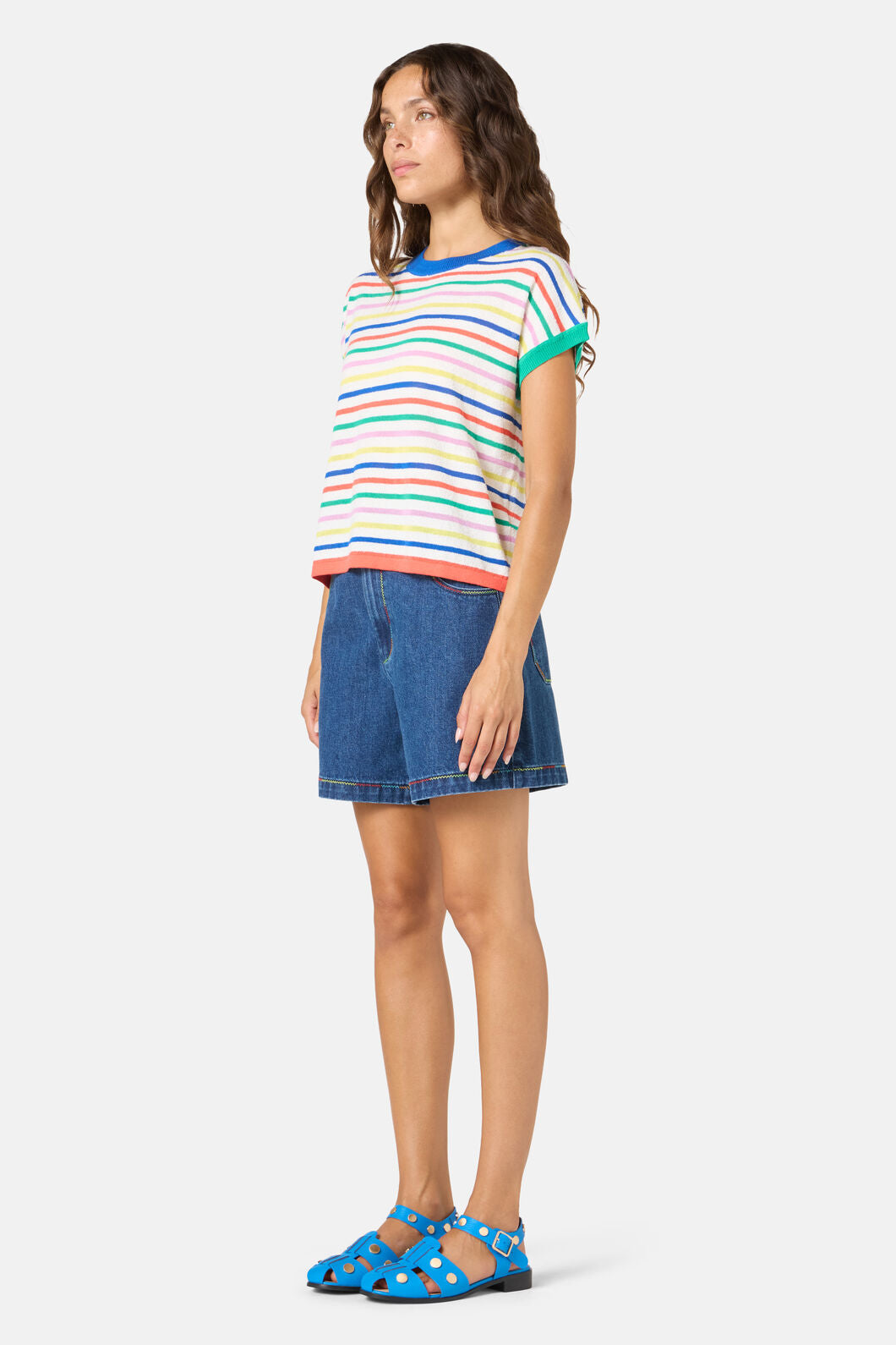 Gorman - Line And Dandy Stripe Top - grey-stripe