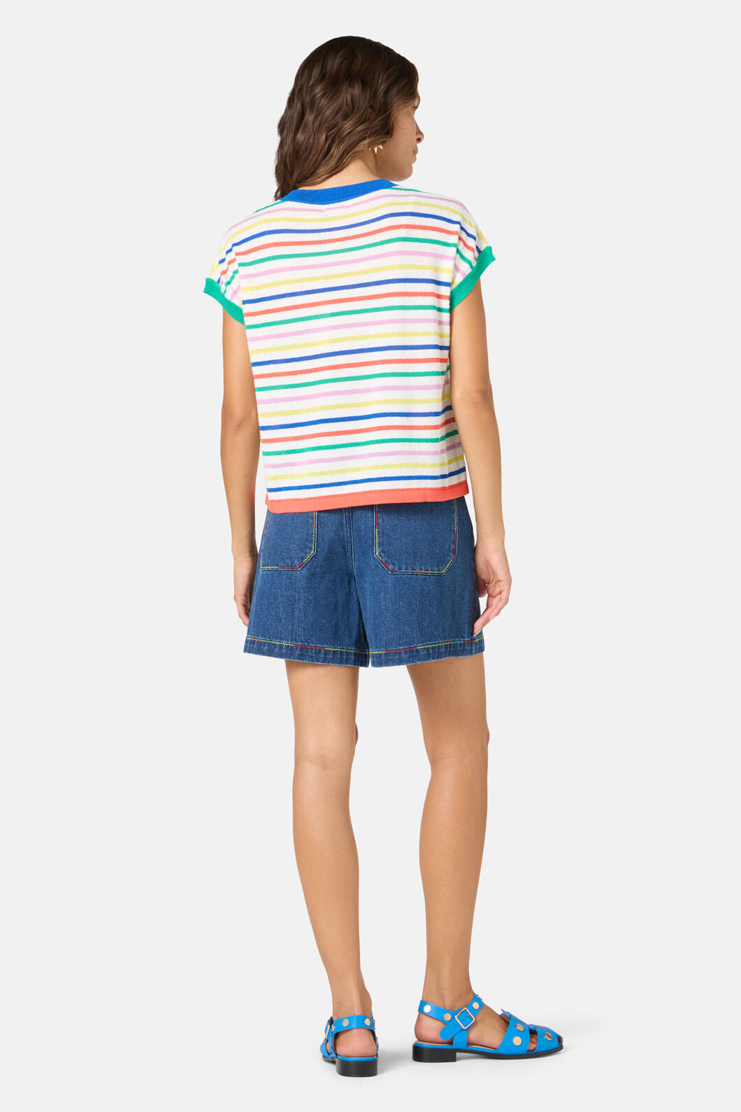 Gorman - Line And Dandy Stripe Top - grey-stripe