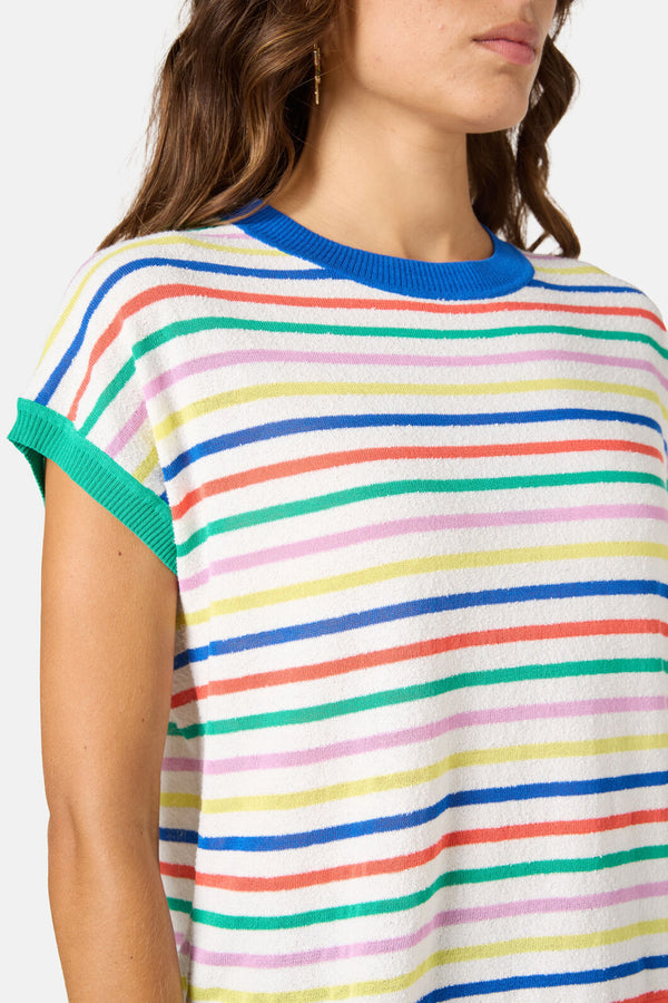 Gorman - Line And Dandy Stripe Top - grey-stripe