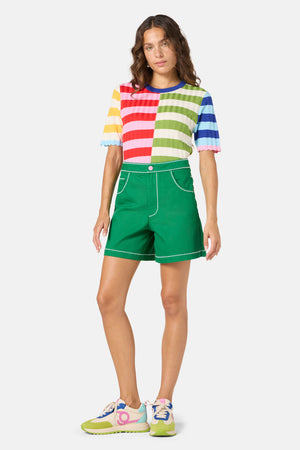 Gorman - Twist And Stitch Denim Shorts - green