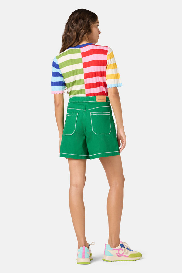 Gorman - Twist And Stitch Denim Shorts - green