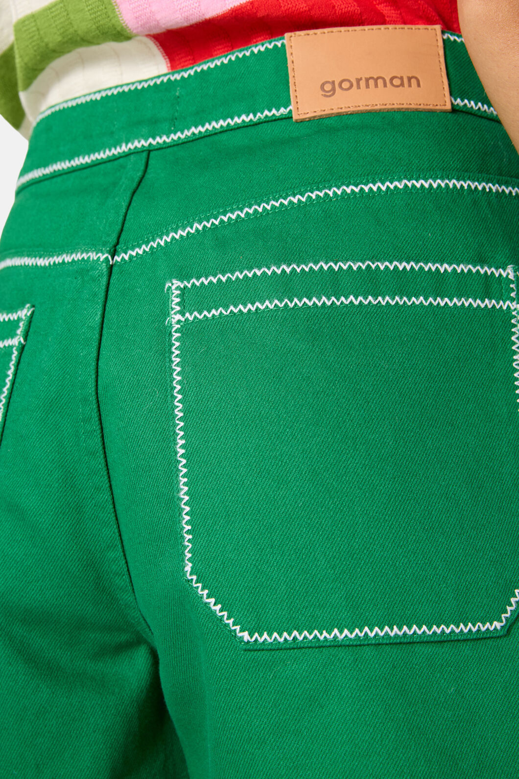 Gorman - Twist And Stitch Denim Shorts - green