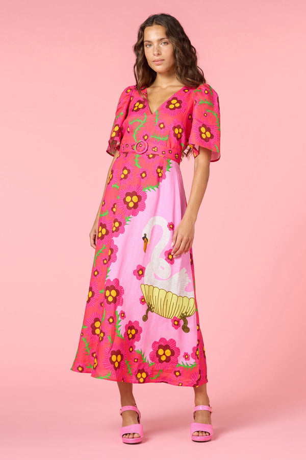 Gorman - Eros Linen Summer Maxi Dress - print